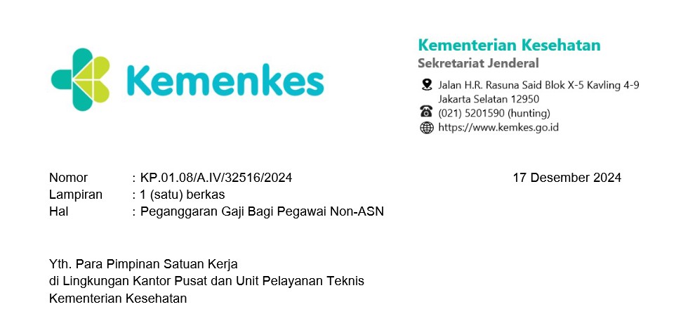 Surat Edaran Peganggaran Gaji Bagi Pegawai Non-ASN